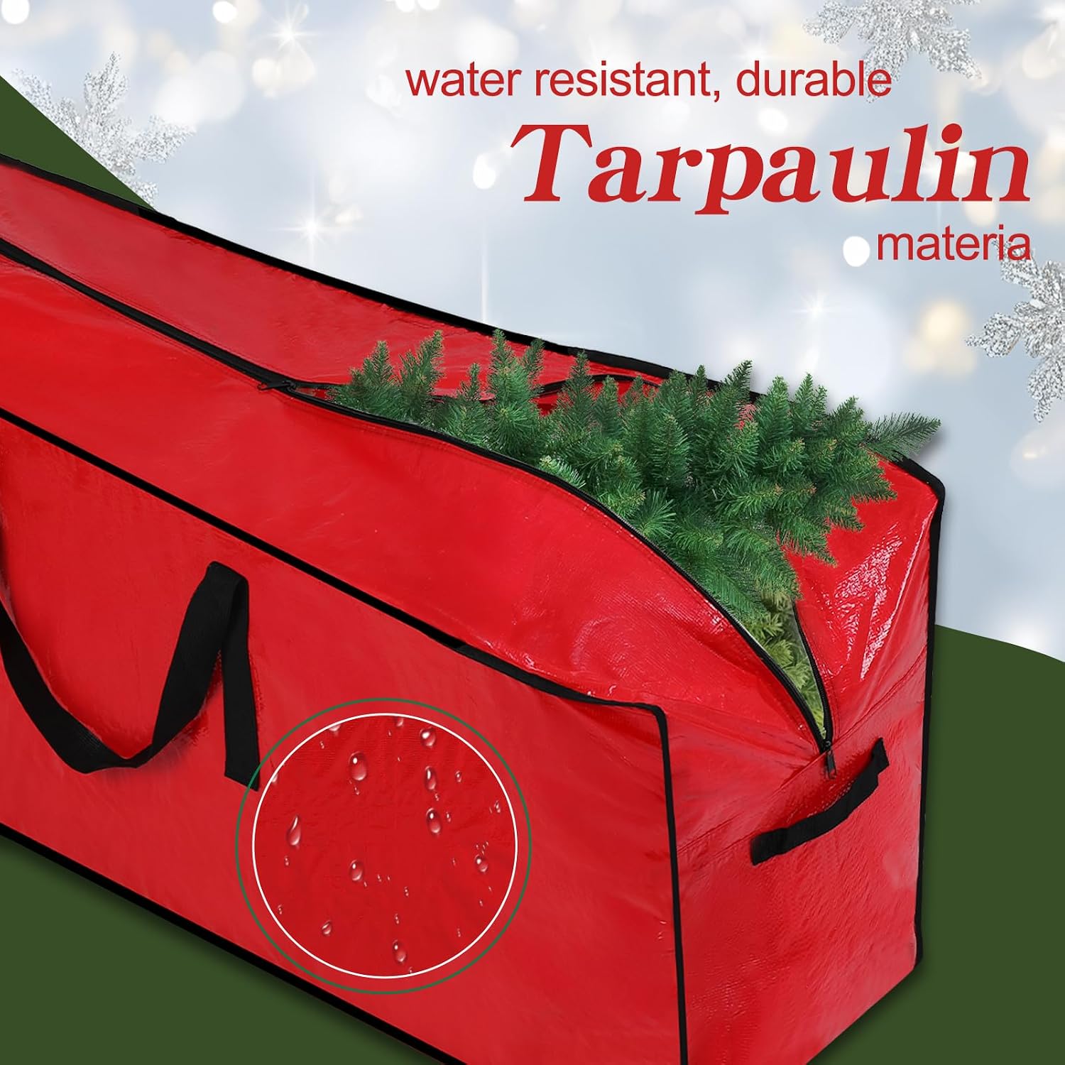 Artificial Large Christmas Tree Storage Case Bags With Handles.Fits Up To 7 Ft Artificial Trees Zippered Bag Protects Against Dust. Insects And Moisture - Image 4